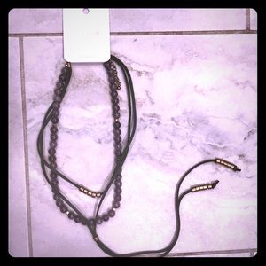 Suede & Bead layered necklace